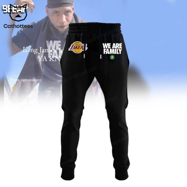 Lebron James We Are Family Logo Black Design Hoodie Longpant Cap Set