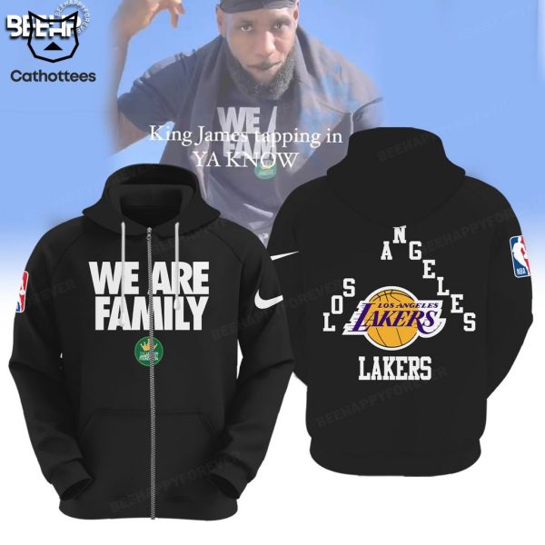 Lebron James We Are Family Logo Black Design Hoodie Longpant Cap Set