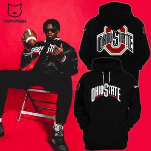 Limited Edition Ohio State Black Nike Logo Design 3D Hoodie