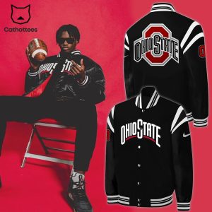 Limited Edition Ohio State Nike Logo Full Black Design Baseball Jacket