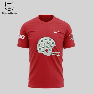 Limited Edition Ohio State Throwback Helmet Red Nike Logo Design 3D T-Shirt
