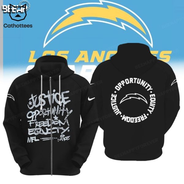 Los Angeles Chargers Justice Opportunity Equity Nike Logo Design 3D Hoodie