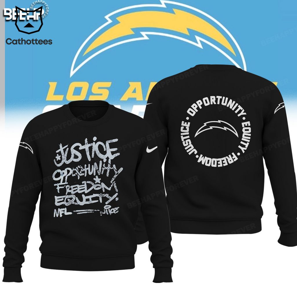 Los Angeles Chargers Justice Opportunity Equity Nike Logo Design 3D Hoodie