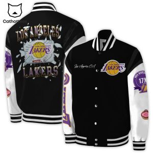 Los Angeles Lakers 2023 Logo Black Design Baseball Jacket