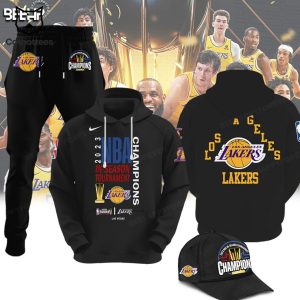 Los Angeles Lakers 2023 NBA In-Season Tournament Champions Black Nike Logo Design Hoodie Longpant Cap Set