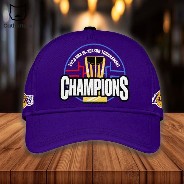 Los Angeles Lakers 2023 NBA In-Season Tournament Champions Purple Nike Logo Design Hoodie Longpant Cap Set