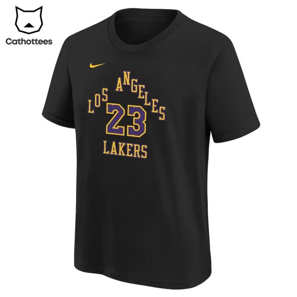 Los Angeles Lakers Black Nike Logo Design 3D T-Shirt