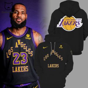 Los Angeles Lakers Black Nike Logo Design Hoodie Longpant Cap Set