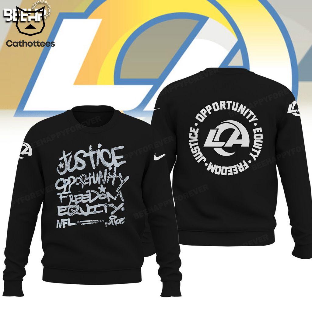 Los Angeles Rams Justice Opportunity Equity Nike Logo Design 3D Hoodie