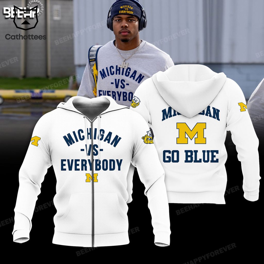Michigan Vs Everybody Logo Blue Mascot Design 3D Hoodie