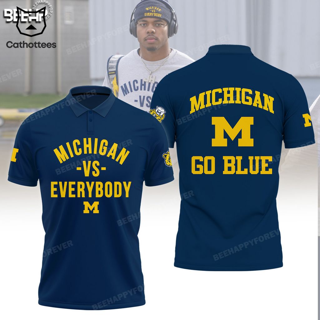 Michigan Vs Everybody Logo Blue Mascot Design 3D Hoodie