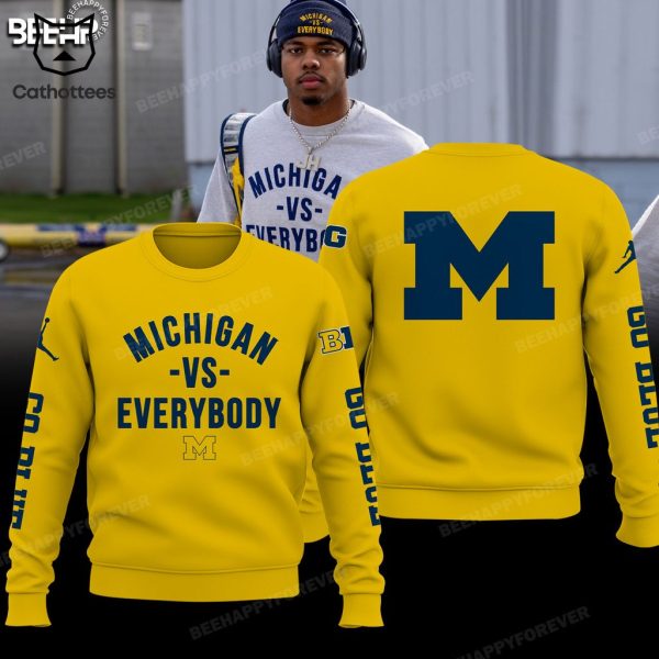 Michigan VS Everybody Logo Go Yellow Design 3D Hoodie