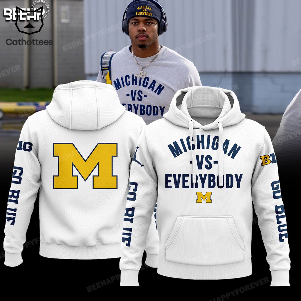 Michigan VS Everybody Logo Go Yellow Design 3D Hoodie
