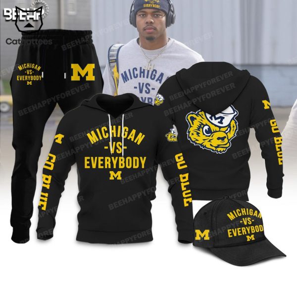 Michigan Vs Everybody Mascot Black Design Hoodie Longpant Cap Set