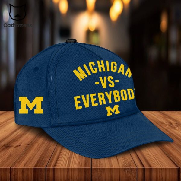 Michigan Vs Everybody Mascot Blue Design Hoodie Longpant Cap Set