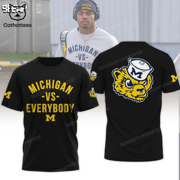 Michigan VS Everybody Mascot Go Black Design 3D Hoodie