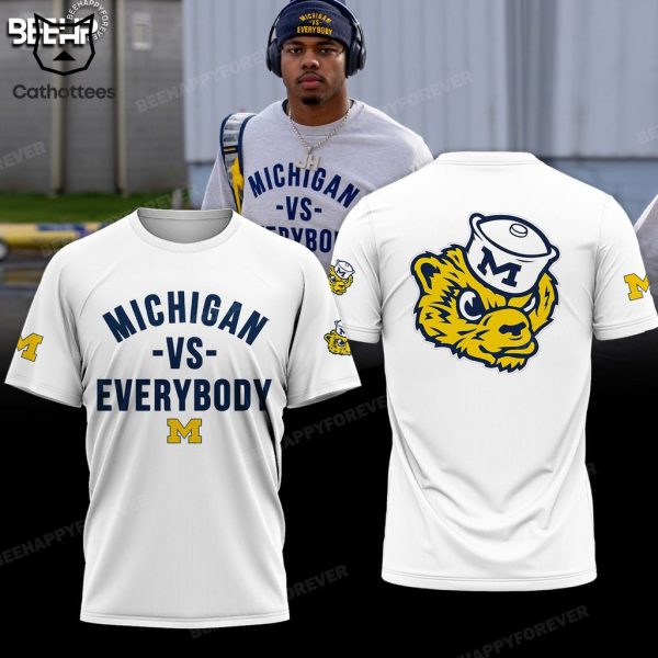 Michigan VS Everybody Mascot Go Black Design White 3D Hoodie