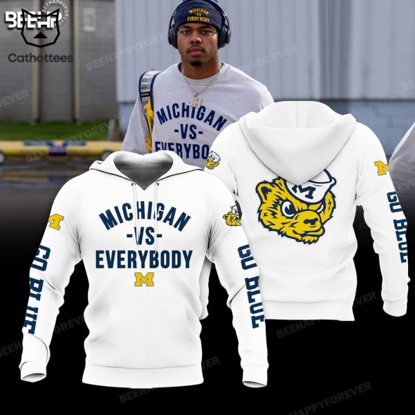 Michigan VS Everybody Mascot Go Black Design White 3D Hoodie