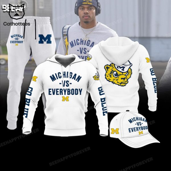 Michigan Vs Everybody Mascot White Design Hoodie Longpant Cap Set