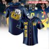 Michigan Wolverines Custom Name Yellow Design Baseball Jersey