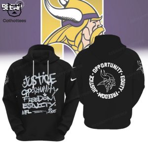 Minnesota Vikings Justice Opportunity Equity Nike Logo Design 3D Hoodie