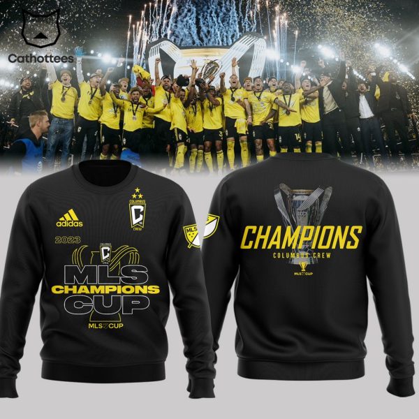 MLS Cup Champs 2023 Columbus Crew Black Adidas Logo Design 3D Sweater