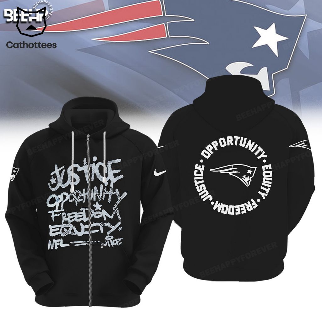 New England Patriots Justice Opportunity Equity Nike Logo Design 3D Hoodie