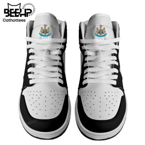 Newcastle United Black White Nike Logo Design Air Jordan 1 High Top