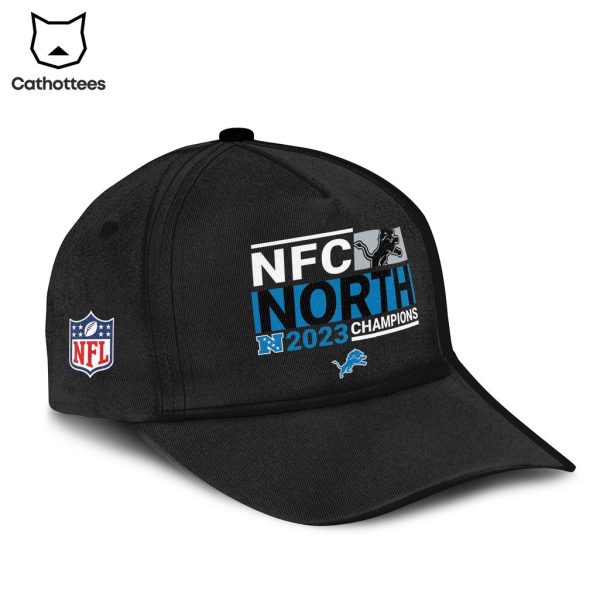 NFC North Champions Detroit Lions Nike Black Logo Design 3D Hoodie Longpant Cap Set