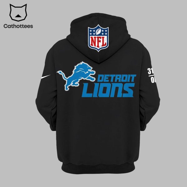 NFL Detroit Lions Football Tiger Black Design 3D Hoodie