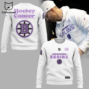 NHL Boston Bruins Hockey Fights Cancer White Design 3D Sweater