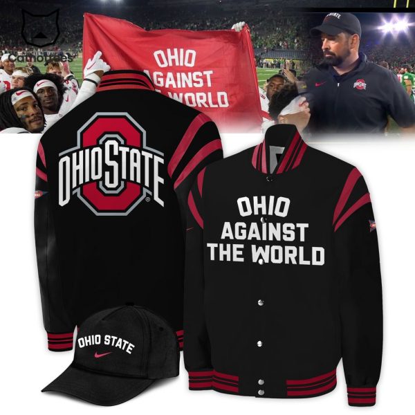 Nike Logo Ohio Against The World Black Design Baseball Jacket