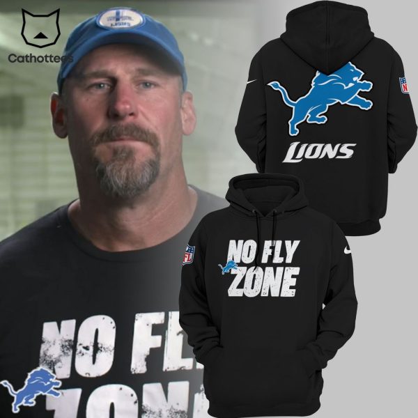 No Fly Zone Coach Dan Campbell Detroit Lions NFL Black Design 3D Hoodie Longpant Cap Set