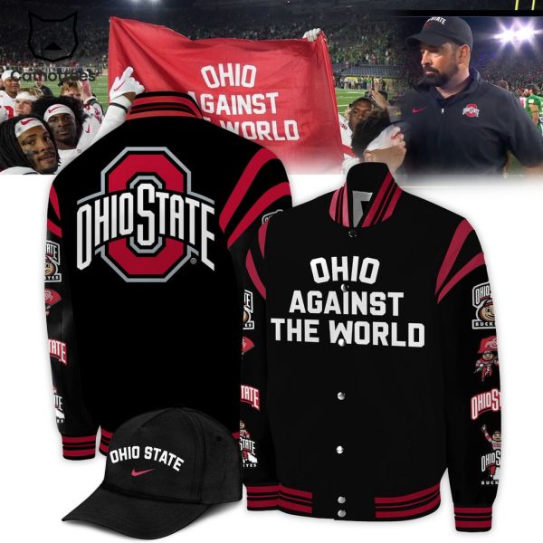 Ohio Against The World Full Black Nike Logo Design Baseball Jacket