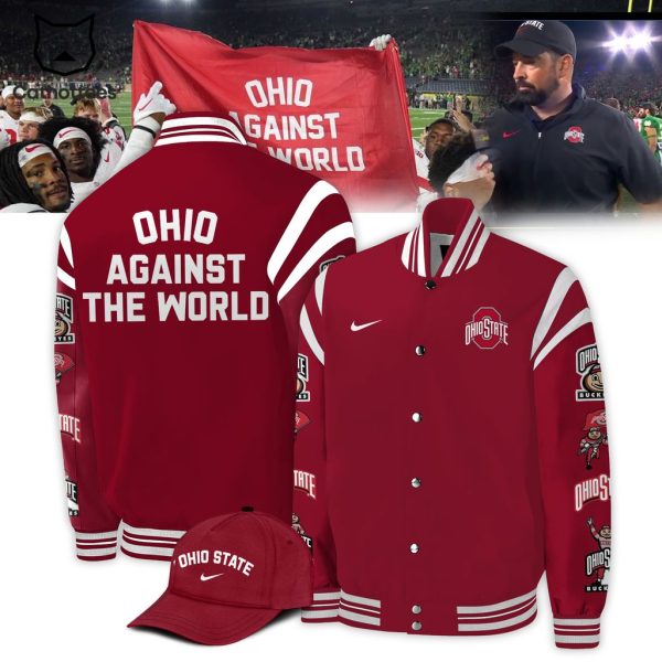 Ohio Against The World Nike Logo Full Red Design Baseball Jacket