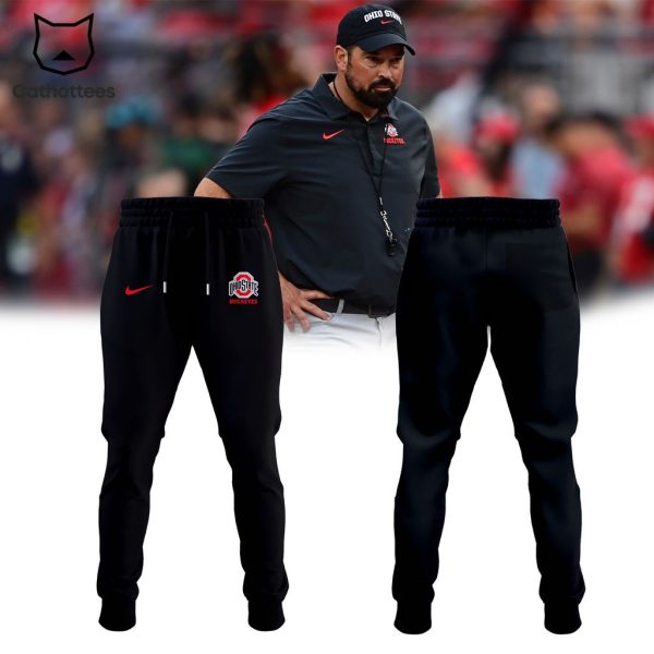Ohio State Buckeyes Football Coach Ryan Day NCAA Nike Black Design 3D Hoodie Longpant Cap Set