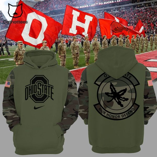 Ohio State Military Hoodie Camo 2023 Nike Logo Design 3D Hoodie