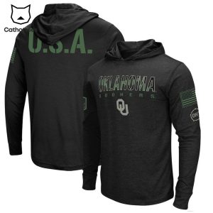 Oklahoma Football USA Black Design 3D Hoodie