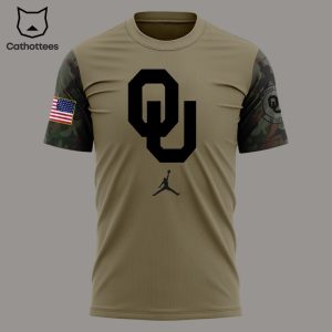 Oklahoma Football Veteran Camo Logo Design 3D T-Shirt