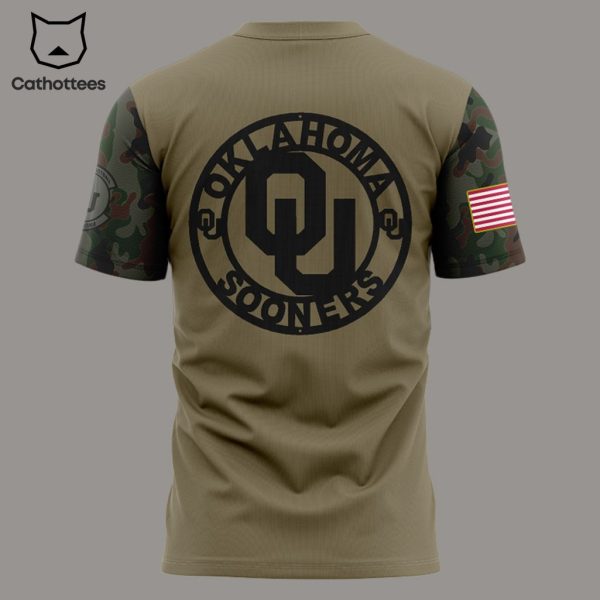 Oklahoma Football Veteran Camo Logo Design 3D T-Shirt