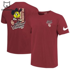 Oklahoma Sooners 2023 NCAA Nike Logo National Champion Red Design 3D T-Shirt