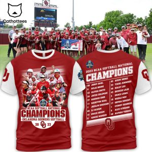 Oklahoma Sooners 2023 NCAA Softball National Red Design 3D T-Shirt