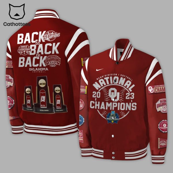 Oklahoma Sooners 2023 NCAA Softball Women’s College World Series Champions Red Design Baseball Jacket