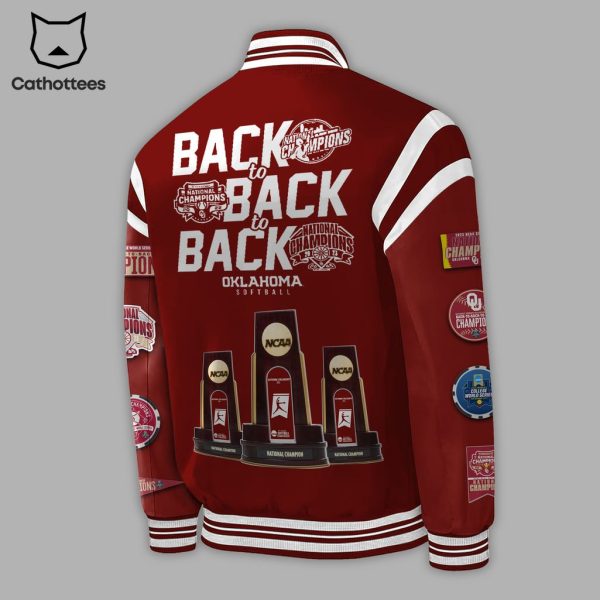 Oklahoma Sooners 2023 NCAA Softball Women’s College World Series Champions Red Design Baseball Jacket