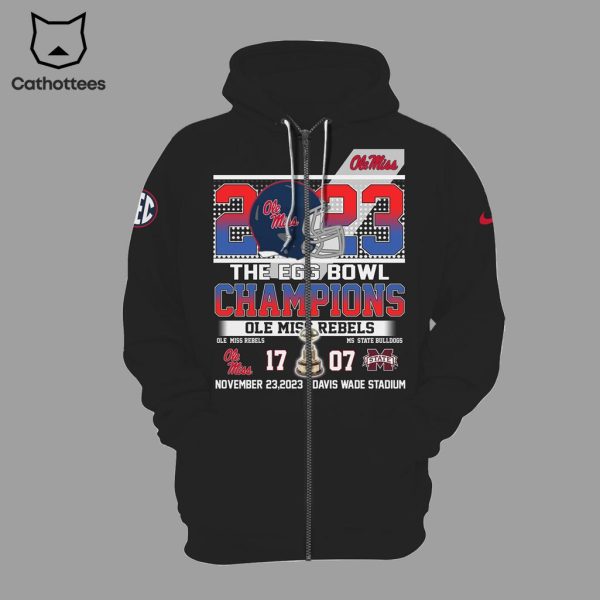 Ole Miss 2023 Rebels Egg Bowl 2023 Champions Black Nike Logo Design 3D Hoodie