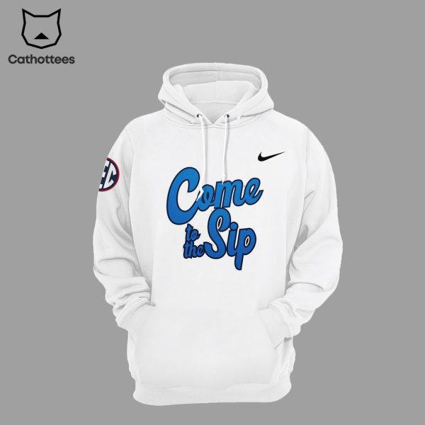 Ole Miss Hoodie Come To The Sip Rebels Football Champions NCAA Nike Logo White Design 3D Hoodie