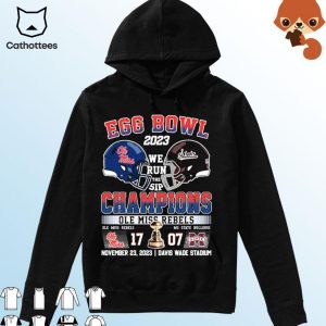 Ole Miss Rebels Egg Bowl 2023 Champions Black Design 3D Hoodie