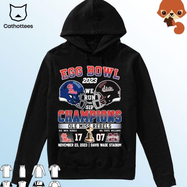 Ole Miss Rebels Egg Bowl 2023 Champions Black Design 3D Hoodie