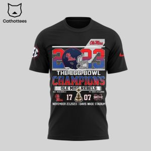 Ole Miss Rebels Egg Bowl 2023 Champions Black Nike Logo Design 3D T-Shirt