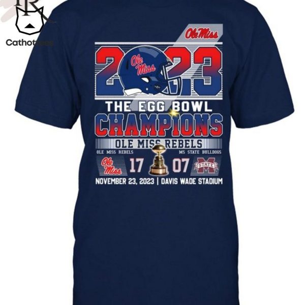 Ole Miss Rebels Egg Bowl 2023 Champions Blue Design 3D Hoodie